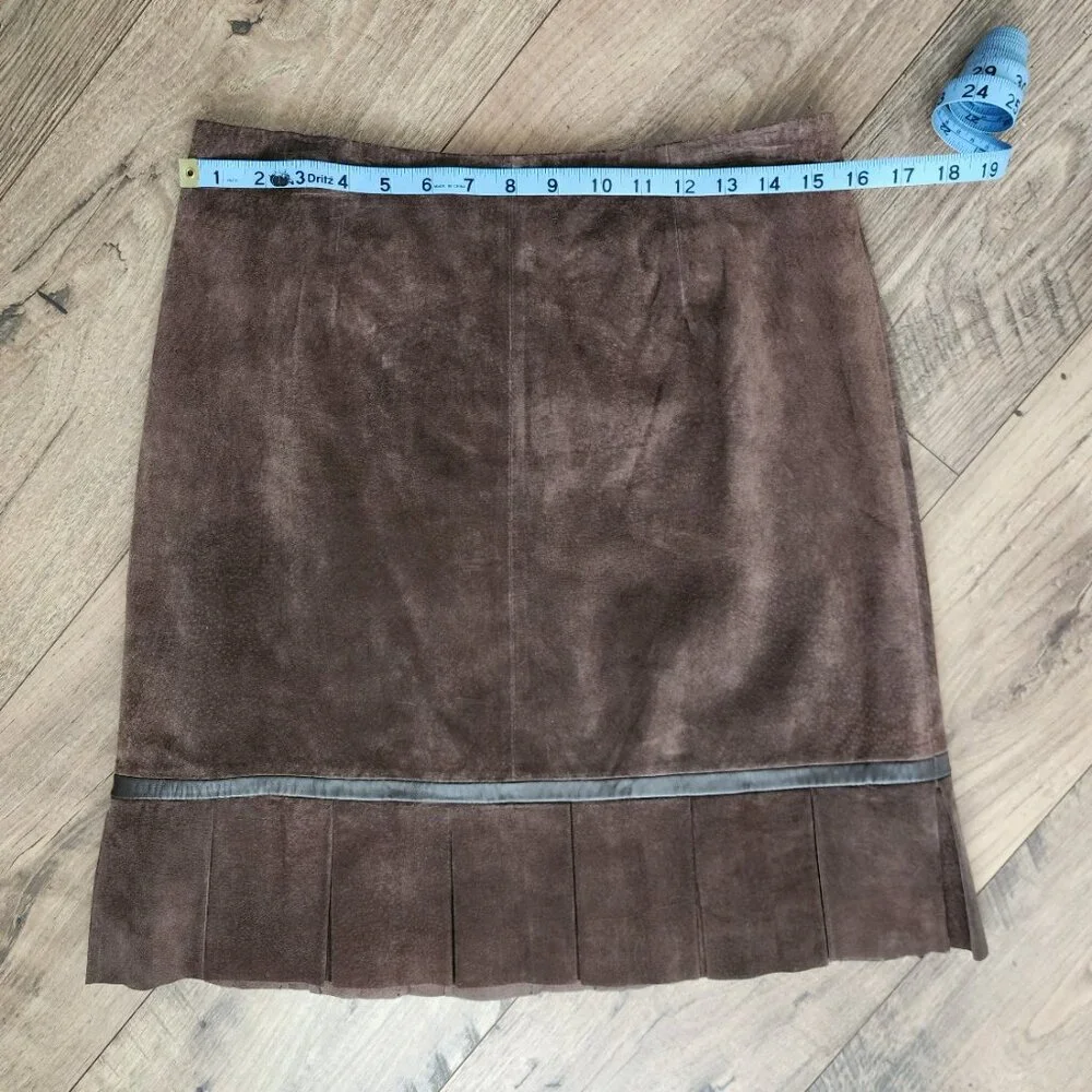 Suede Brown Skirt - Picture 15 of 16